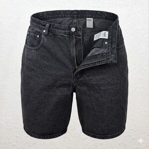 Blue Zone 465YKZ5899 Vintage Men's Black Denim Jean Shorts. Size 38